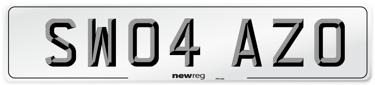 SW04 AZO Number Plate from New Reg